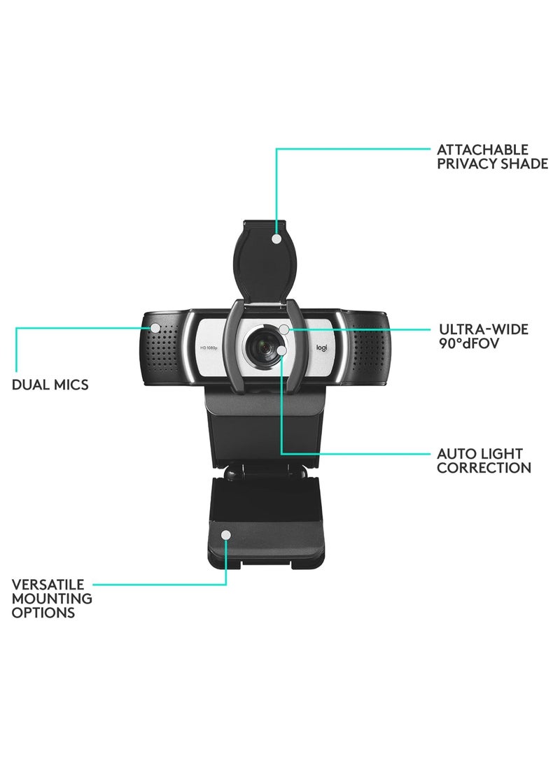 Logitech C930s Full HD Webcam. With Autofocus, Privacy Shutter, Noise-canceling mic, Ultra-Wide Angle Black  - Image 2