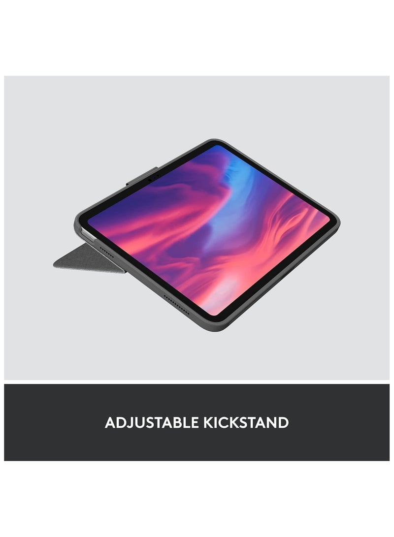 Logitech Combo Touch For Ipad 10Th Generation Keyboard Case, Detachable, Full-size Backlit, Kickstand, Large Precision Trackpad, Smart Connector US-English Layout - Oxford Grey Oxford Grey - Image 4