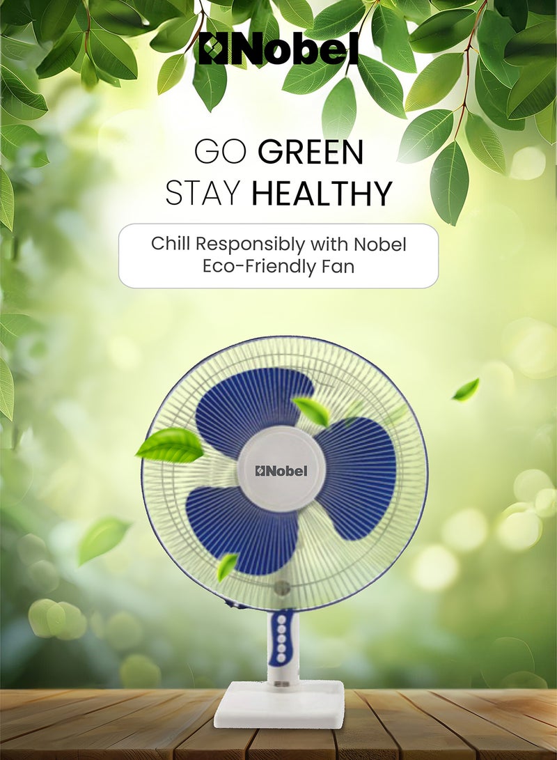 3-In-1 Stand, Wall, and Table Fan 16", 3 Speeds, 85° Oscillation, Powerful 1200 RPM Motor, Quiet Operation, Strong Airflow, 60W Copper Motor 60 W NF311 White