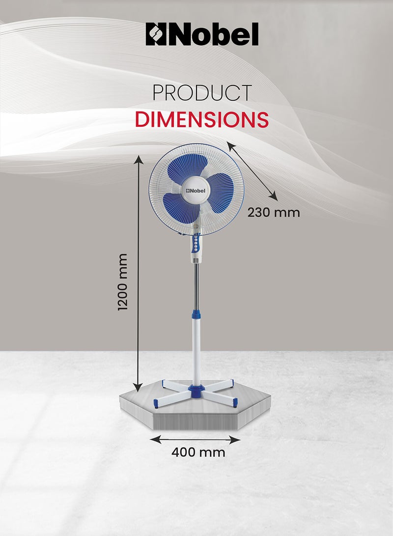 3-In-1 Stand, Wall, and Table Fan 16", 3 Speeds, 85° Oscillation, Powerful 1200 RPM Motor, Quiet Operation, Strong Airflow, 60W Copper Motor 60 W NF311 White