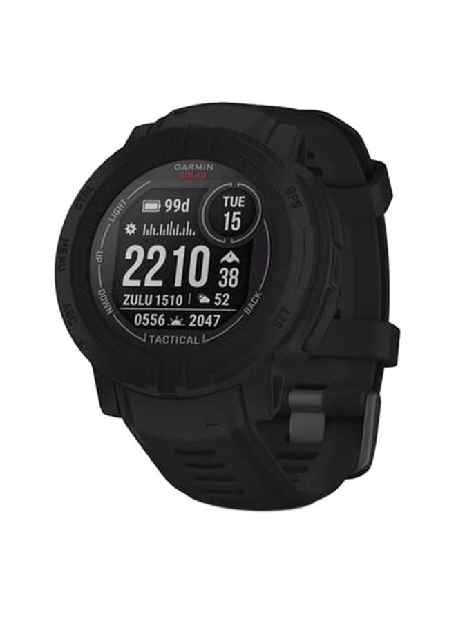 GARMIN - Instinct 2 Solar - 45MM - Tactical Edition - Up To 28 Days Battery Life - Scratch Resistant, Power Glass™, Heart Rate Monitor, All Day Stress Monitor, Tough Rugged GPS Enabled , Smart Notification, iOS and Android Compatible BLACK - Image 1