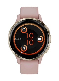 GARMIN Venu 3S - 41MM - Up To 10 Days Battery Life - 1.2"inch Amoled Display, Scratch Resistant, Corning® Gorilla® Glass 3, Heart Rate Monitor, Stress Tracking,  Built-in Sports Apps, Advanced GPS Features, iOS and Android Compatible SOFT GOLD STAINLESS STEEL BEZEL WITH DUST ROSE CASE AND SILICONE BAND  - Image 1