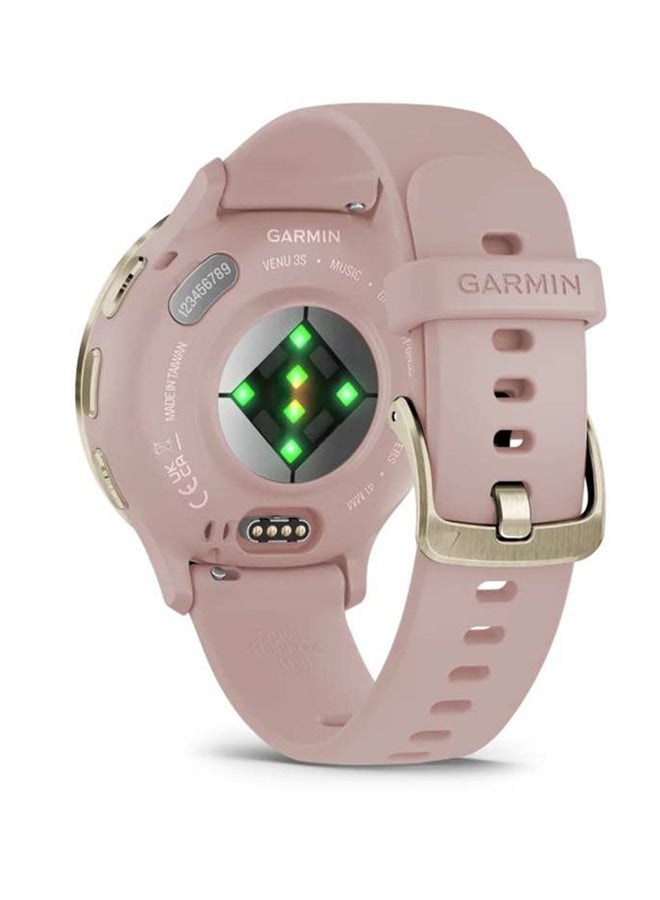 Venu 3S - 41MM - Up To 10 Days Battery Life - 1.2"inch Amoled Display, Scratch Resistant, Corning® Gorilla® Glass 3, Heart Rate Monitor, Stress Tracking,  Built-in Sports Apps, Advanced GPS Features, iOS and Android Compatible SOFT GOLD STAINLESS STEEL BEZEL WITH DUST ROSE CASE AND SILICONE BAND - pnsku/N70065895V/45/_/1714397516/608c881e-c88a-46c3-9a4c-9fa53801ccac