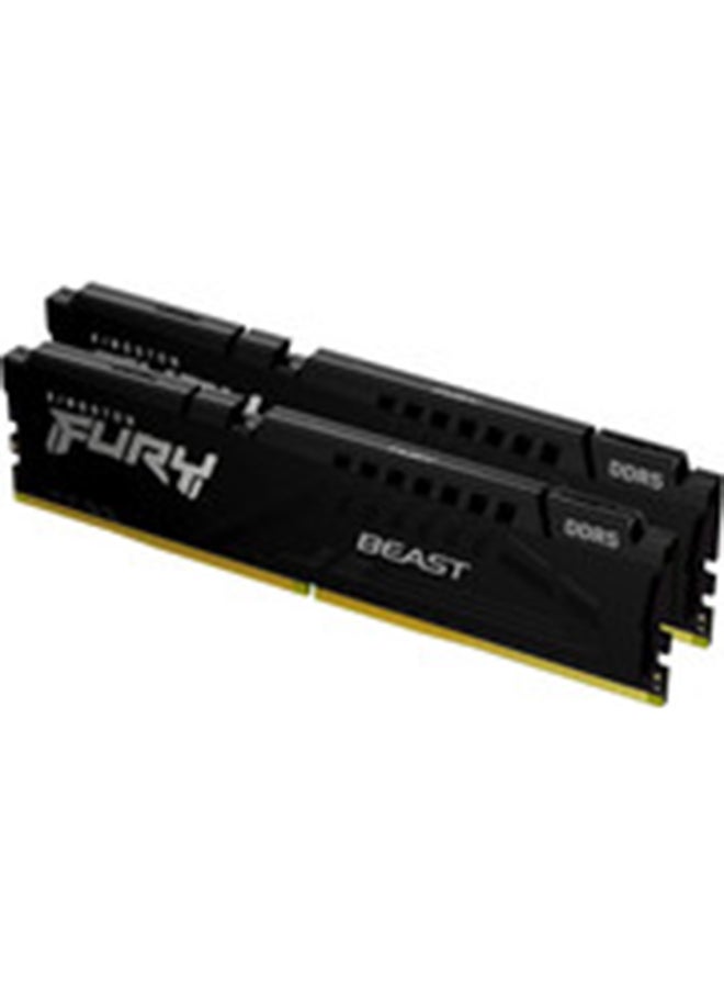 كينغستون تكنولوجيا Fury Beast 16GB 5200MT/s DDR5 CL40 XMP 3.0 ذاكرة كمبيوتر جاهزة (مجموعة من 2) KF552C40BBK2-16 أسود  - Image 1