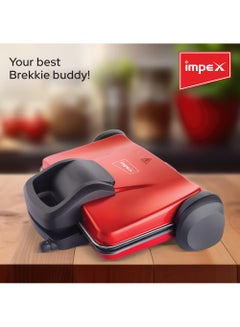 Impex Turkish Toaster Sandwich Maker Anti-Stick Coating 4 Large Slice 3 Temperature Controller 1800 W SW 3607 Red/Black  - Image 3
