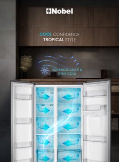 560L Gross / 518 Capacity Side by Side Refrigerator with Water Dispenser, NoFrost, External Handle, LED Light, Twist Ice Maker, Digital Display,Interior Lights, Automatic 560 L NR620WDI Inox - pnsku/N70066012V/45/_/1726641196/1d8fbd5a-3810-4bcc-8601-6aa0e1ce03d3