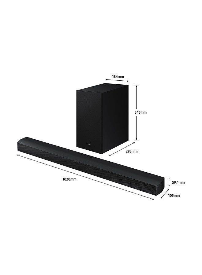 Samsung - Soundbar, B-Series, B750D, 5.1ch, 2024, International Version Dolby Audio, Built-in Side Speakers, Subwoofer With Bass Boost, Adaptive Sound ZN HW-B750D Black - Image 1