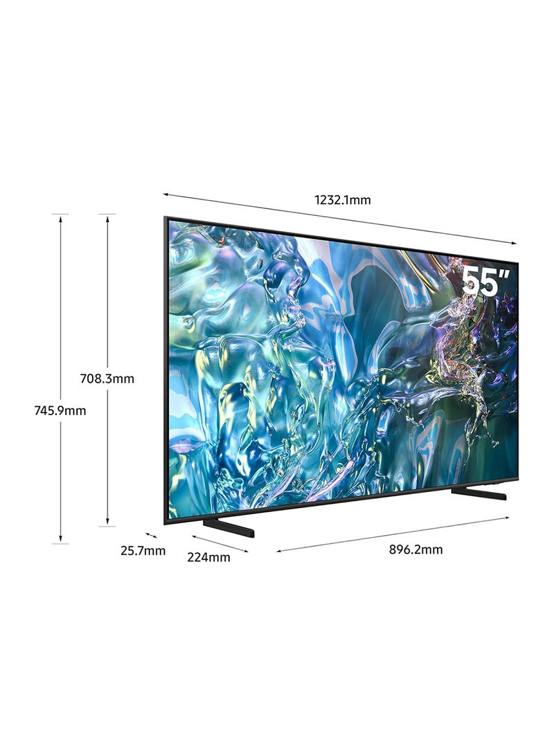 Samsung - Smart TV, QLED, Q60D, 55 Inch, 2024, International Version 100% Color Volume with Quantum Dot, 4K Upscaling, Tizen OS, AirSlim Design QA55Q60D Black - Image 1
