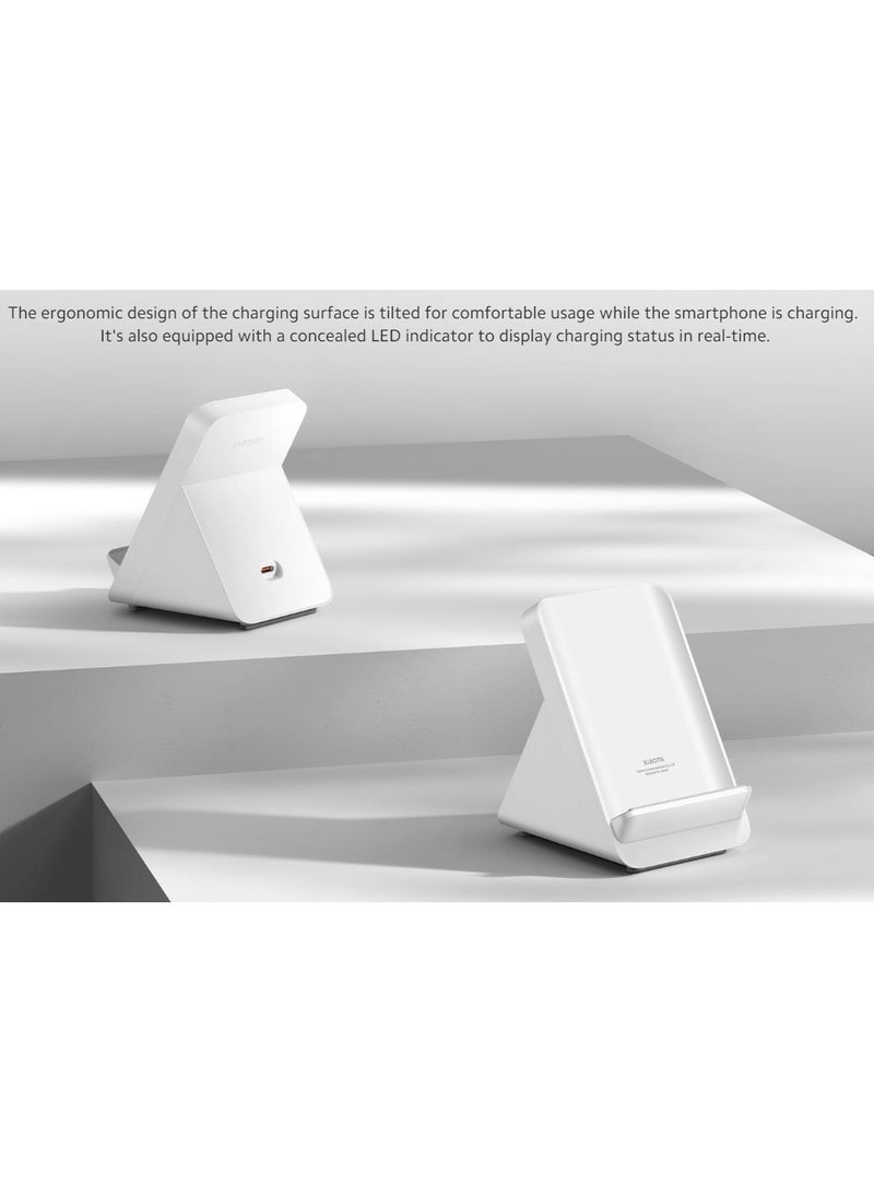 Xiaomi - 80W Adaptive Wireless Charging Stand | Hypercharge Technology | Smart Adaptive Dual Coils | Quiet Heat Dissipation | Safe And Reliable White - Image 1