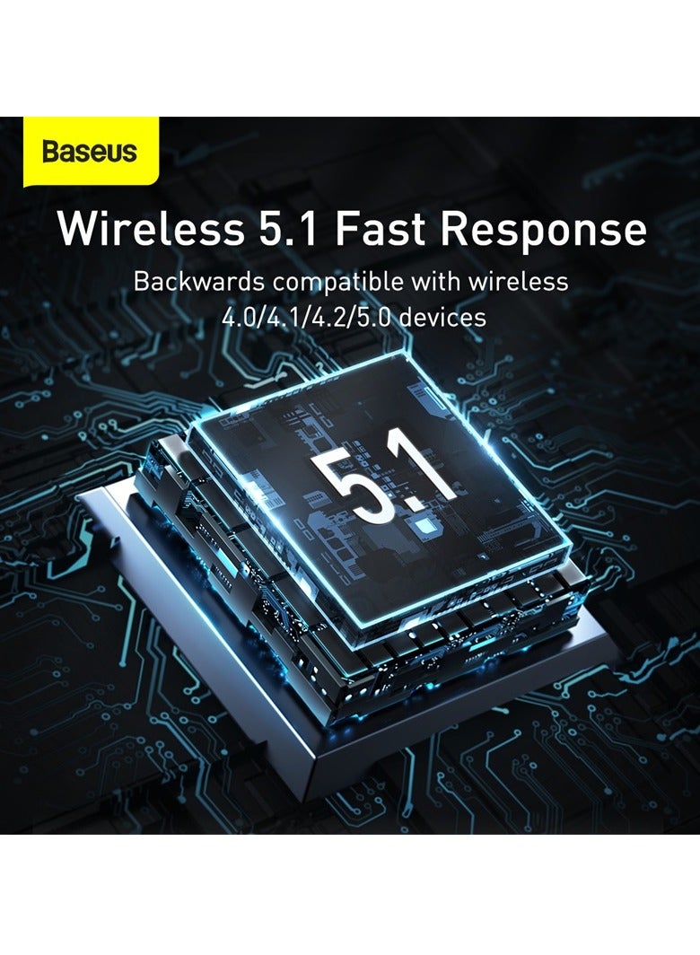 Baseus USB Bluetooth 5.1 Adapter for PC, Bluetooth Dongle for Computer Desktop Laptop, Wireless Transfer for Bluetooth Headphones Speakers Keyboard Mouse Printers Support Windows 11/10/8.1/8/7/XP OS Black  - Image 2