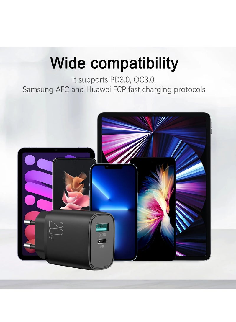 JOYROOM L-QP2011 20W Dual-Port (QC3.0+PD) Fast Charger - Black  - Image 4