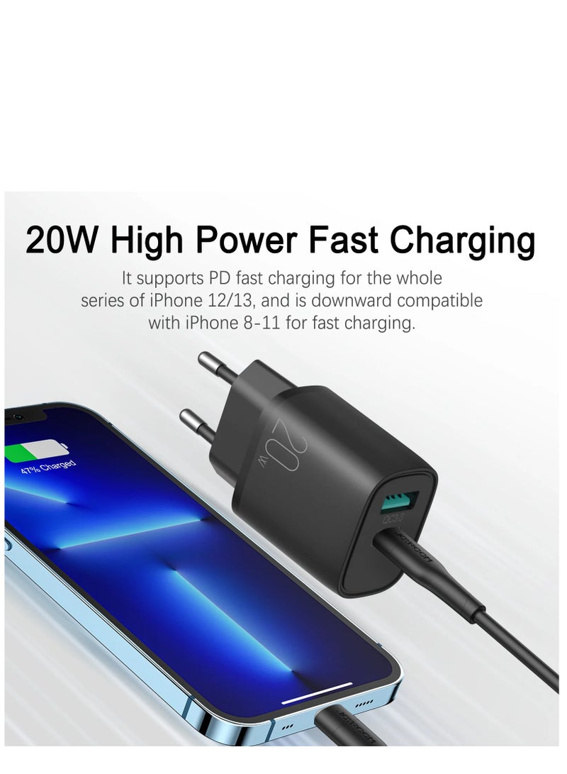 JOYROOM L-QP2011 20W Dual-Port (QC3.0+PD) Fast Charger - Black  - Image 3