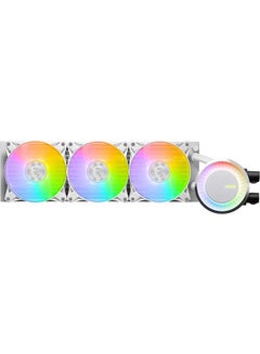MAG Coreliquid E360 Liquid CPU Cooler, 360mm Radiator, 3x Fans Included, 75.04 CFM Fan Airflow, 3000 RPM Pump Speed, Fluid Dynamic Bearing, 306-7ZW6E27-C24 White