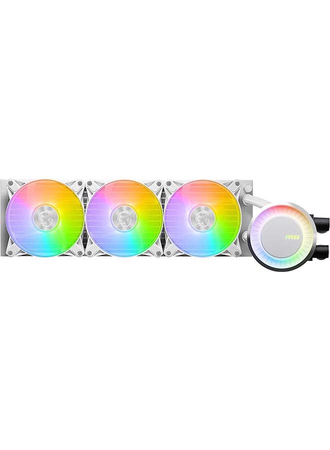 MSI - MAG Coreliquid E360 Liquid CPU Cooler, 360mm Radiator, 3x Fans Included, 75.04 CFM Fan Airflow, 3000 RPM Pump Speed, Fluid Dynamic Bearing, 306-7ZW6E27-C24 White - Image 1