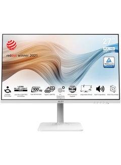 إم اس أي شاشة الأعمال MSI Modern MD272XPW، شاشة FHD IPS مقاس 27 بوصة، معدل تحديث 100 هرتز، زمن استجابة 1 مللي ثانية (MPRT)، تقنية AMD FreeSync، ألوان عرض 16.7 مليون لون، تصميم مفتاح KVM، أسود | MD272XPW  - Image 1