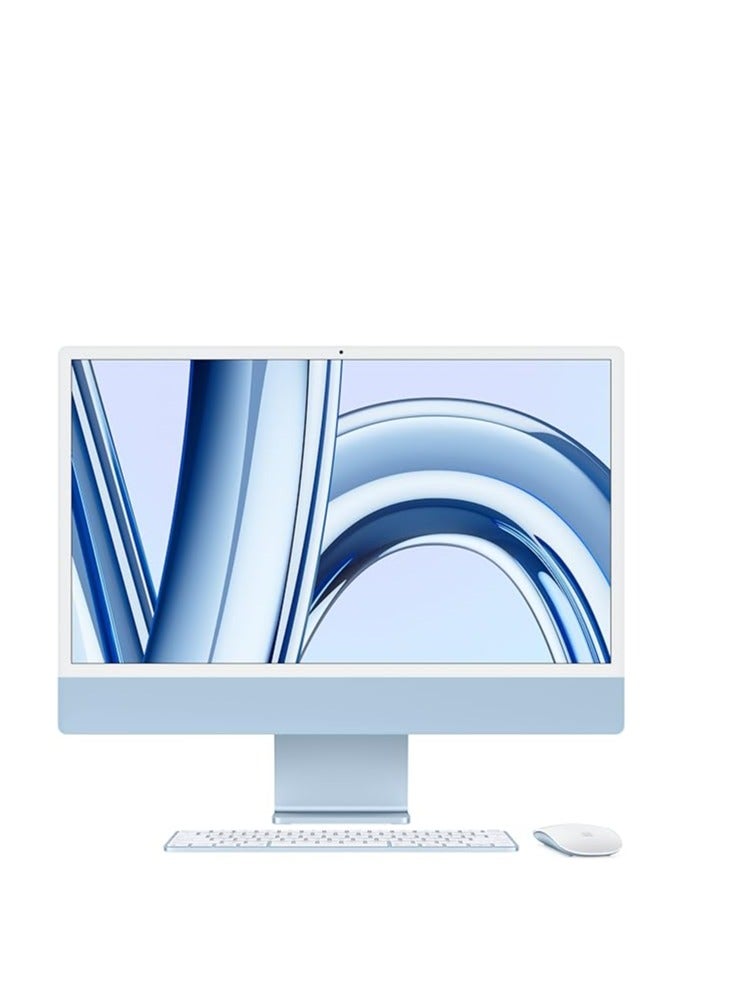 Apple - 24" iMac AIO Desktop Computer With M3 Chip, 4.5K Retina Display, 8-Core CPU and 8-Core GPU, 16GB RAM, 512GB SSD, Magic ENG K/B w/ Touch ID & Magic Mouse, macOS English Blue - Image 1