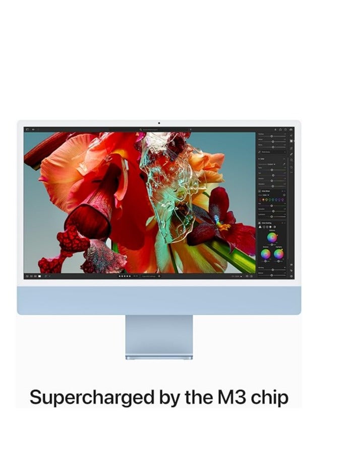 Apple - 24" iMac AIO Desktop Computer With M3 Chip, 4.5K Retina Display, 8-Core CPU and 8-Core GPU, 16GB RAM, 512GB SSD, Magic ENG K/B w/ Touch ID & Magic Mouse, macOS English Blue - Image 1