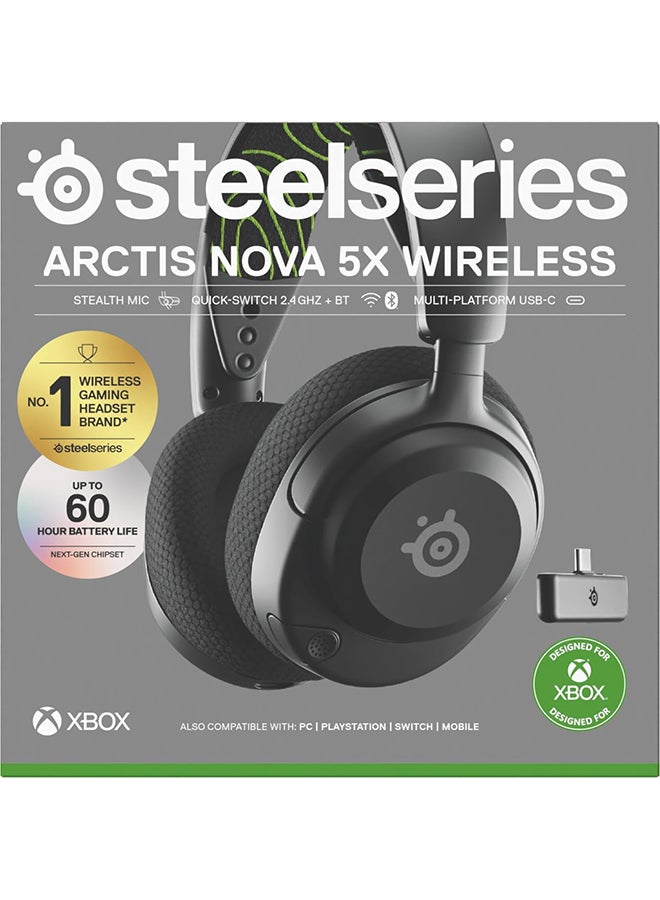 steelseries - Arctis Nova 5X Wireless Multi-System Gaming Headset — Neodymium Magnetic Drivers — 100+ Audio Presets — 60 HR Battery — 2.4GHz or BT — ClearCast Gen2.X Mic — Xbox, PC, PS, Switch, Mobile - Image 1