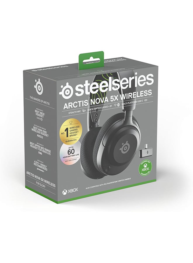 steelseries - Arctis Nova 5X Wireless Multi-System Gaming Headset — Neodymium Magnetic Drivers — 100+ Audio Presets — 60 HR Battery — 2.4GHz or BT — ClearCast Gen2.X Mic — Xbox, PC, PS, Switch, Mobile - Image 1