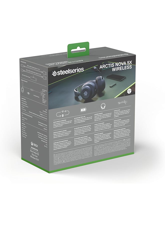steelseries - Arctis Nova 5X Wireless Multi-System Gaming Headset — Neodymium Magnetic Drivers — 100+ Audio Presets — 60 HR Battery — 2.4GHz or BT — ClearCast Gen2.X Mic — Xbox, PC, PS, Switch, Mobile - Image 1