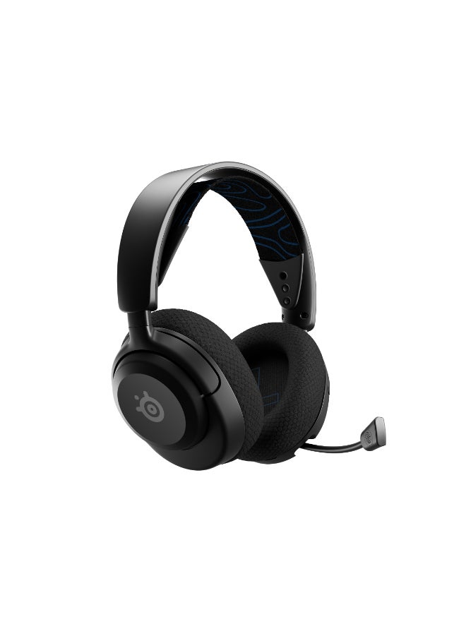 steelseries - Arctis Nova 5P Wireless Headphones, 40mm Neodymium Drivers, ClearCast Gen 2.x, Retractable Boom, 360° Spatial Audio, Quick-Switch Wireless, Black / Blue | 61673 - Image 1