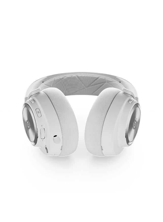 Arctis Nova Pro Wireless Multi-System Gaming Headset, 40mm Neodymium Drivers, ClearCast Gen2 Retractable Mic, Active Noise Cancellation, 360° Spatial Audio, PC & PS5, White | 61524