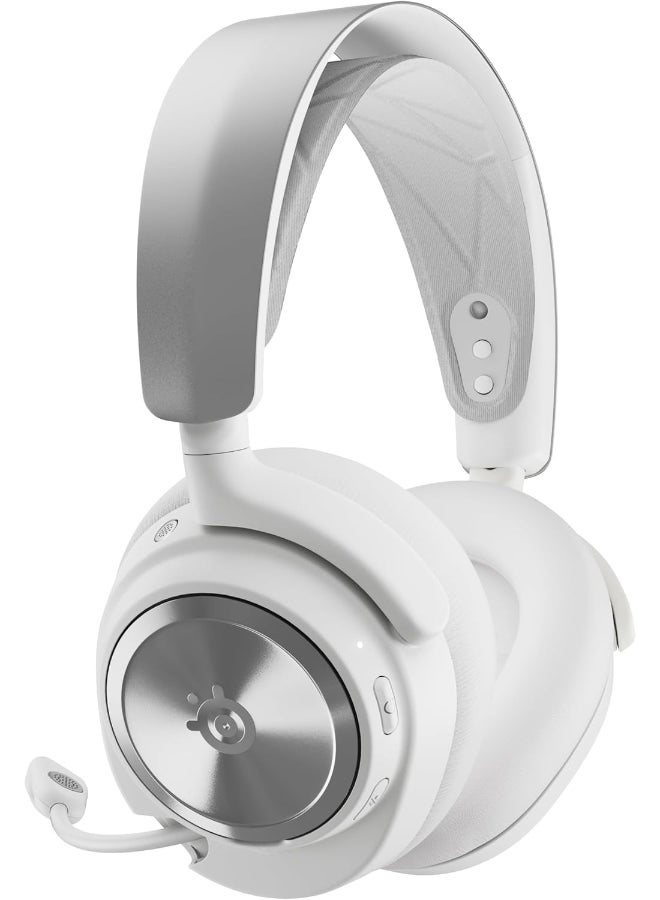 steelseries Arctis Nova Pro Wireless Multi-System PlayStation Gaming Headset - Neodymium Magnetic Drivers - Active Noise Cancellation - Infinity Power System - ClearCast Gen 2Mic - PC, PS5, Switch, Mobile - White - Image 2