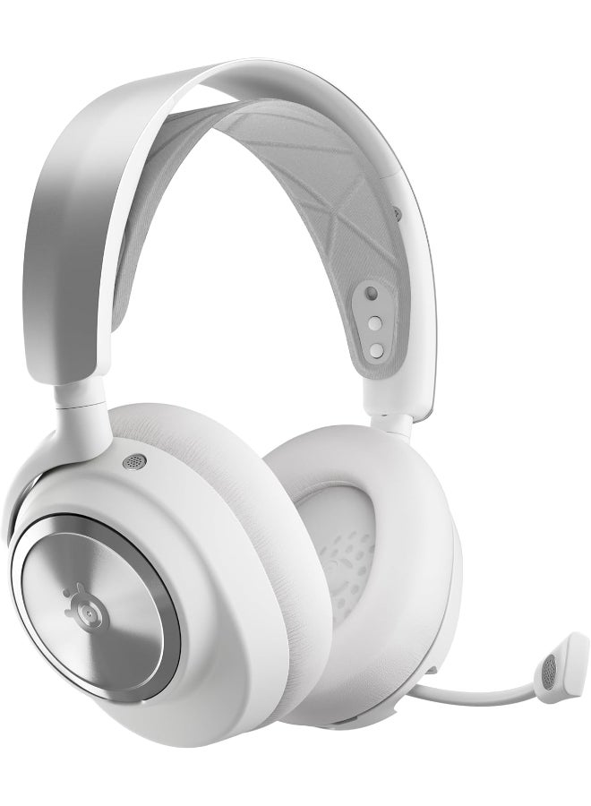 steelseries Arctis Nova Pro Wireless Multi-System PlayStation Gaming Headset - Neodymium Magnetic Drivers - Active Noise Cancellation - Infinity Power System - ClearCast Gen 2Mic - PC, PS5, Switch, Mobile - White - Image 5