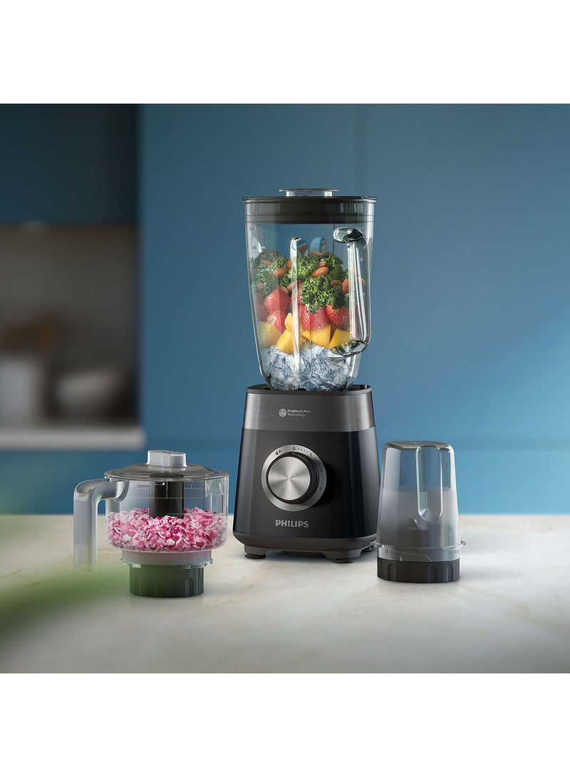 Philips - 5000 Series Blender,3 Speed+ Pulse, ProBlend Plus Technology, Chopper & Mill Attachment 2 L 1200 W HR3033/00 Black - Image 1