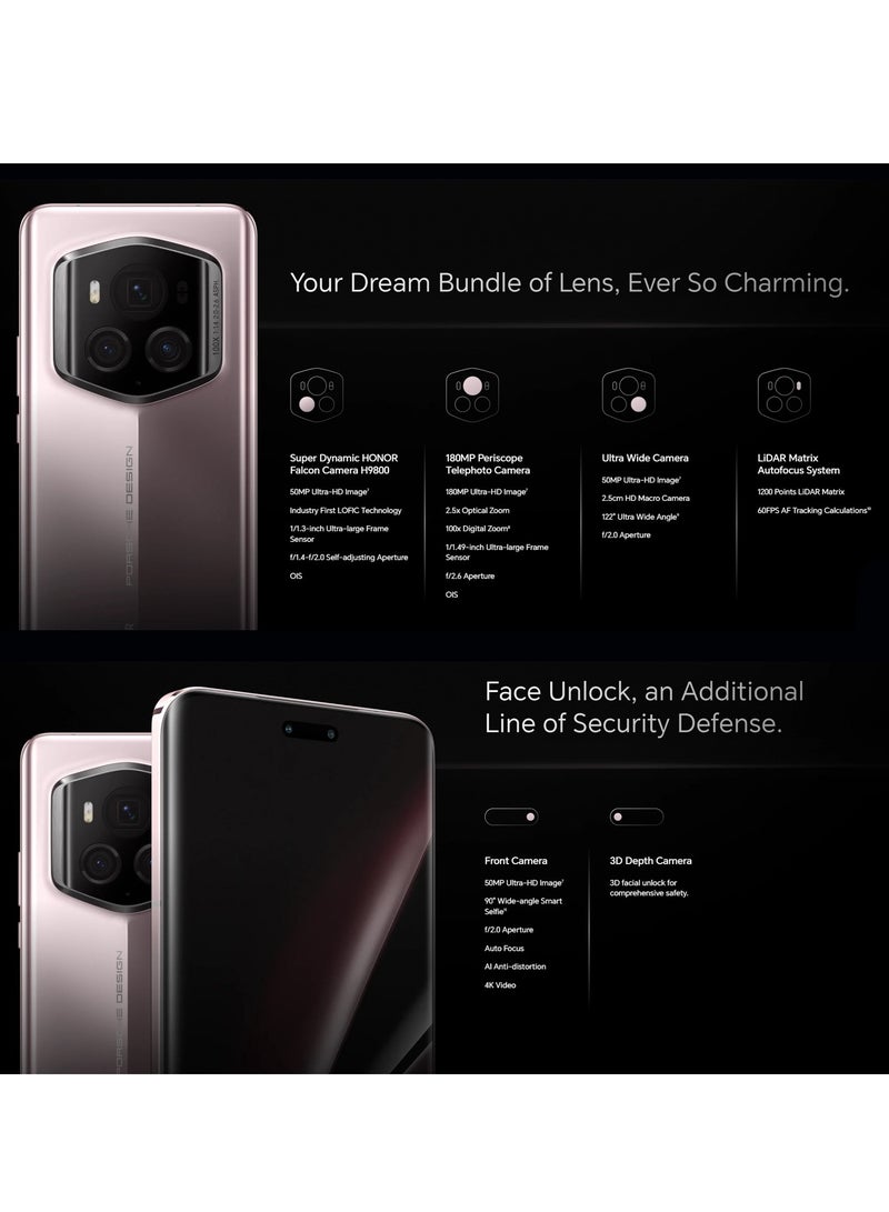 Honor - Magic6 RSR Porsche Design, 24GB+1TB, 6.8 inch Magic OS 8.0 Snapdragon 8 Gen 3 Octa Core Up To 3.3GHz, Network: 5G, OTG, NFC,China Version (Frozen Berry) - Image 1