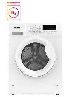 NIKAI 6kg Front Loading Washing Machine | High Energy Efficiency | LED Digital Display & Chrome Door | Quick Wash | Auto Balancing Control | Silent Operation | Stainless Steel Drum 6 kg NWM600FN24 White  - Image 1