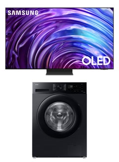 تلفزيون ذكي 77 بوصة OLED 4K QA77S95DAUXEG Tizen OS ذكي أسود + غسالة سامسونج 8 كجم WW80CGC0EDABAS
