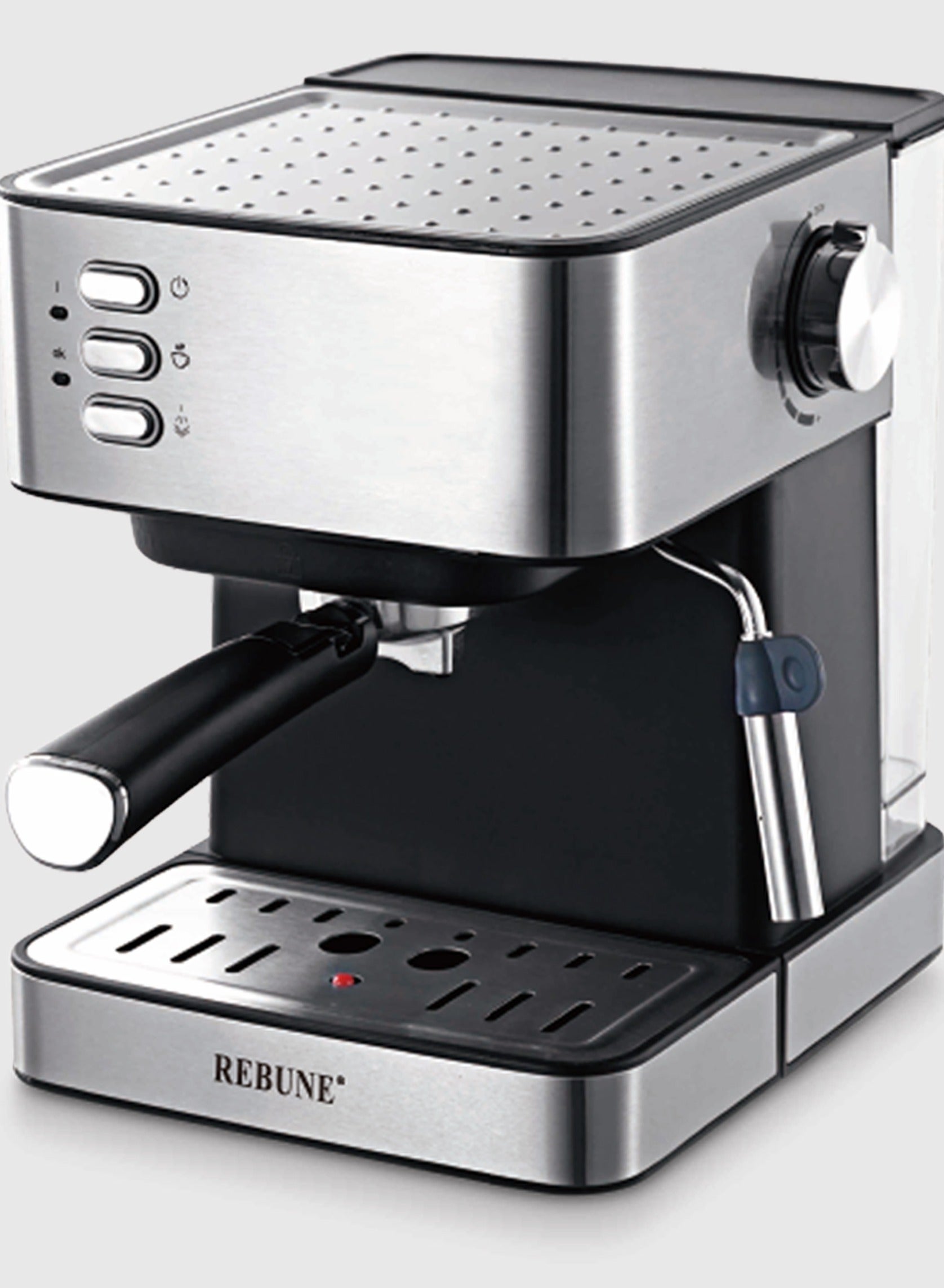 REBUNE Espresso Coffee Machine With Milk Steaming Wand 1.6 L 850 W RE-6-020 Silver 