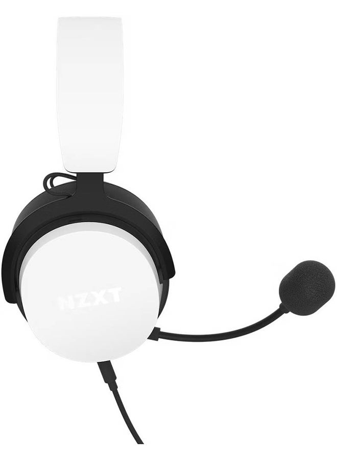 NZXT NZXT Relay Wired PC Gaming Headset, 40mm Drivers, Hi-Res Audio Certified, DTS Headphone, 7.1 Surround Sound, Lightweight & Comfortable Design, Detachable Microphone, White - Image 4