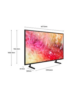 Samsung Smart TV, Big TV, Crystal UHD, DU7000, 75 Inch, 2024, International Version PurColor, 4K Upscaling, Tizen OS, Q-Symphony UA75DU7000 Black  - Image 3