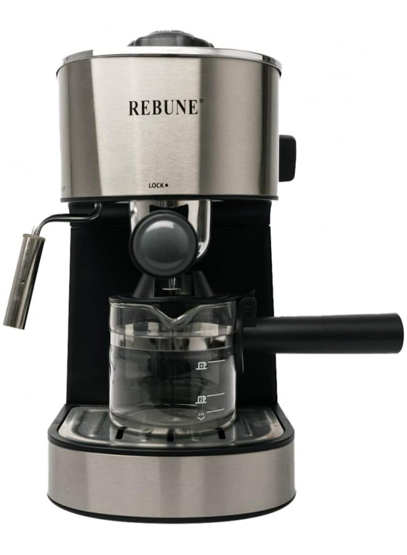 ماكينة اسبريسو 240 مل 800 وات RE-6-021 فضي