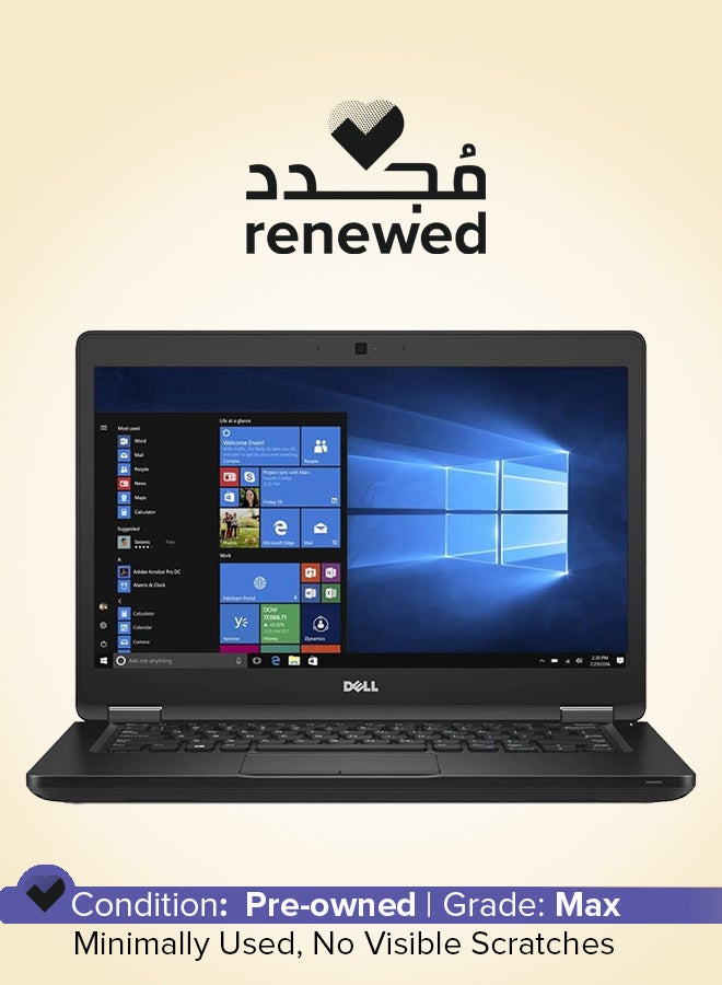 Renewed - Latitude 5480 Laptop With 14-Inch Display,Intel i5-6300U/6th Gen/8GB RAM/Dual Core/DDR4/256GB SSD/Windows 10 Pro English Black