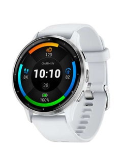 GARMIN VENU 3 SILVER STAINLESS STEEL BEZEL WITH WHITESTONE CASE AND SILICONE BAND  - Image 1