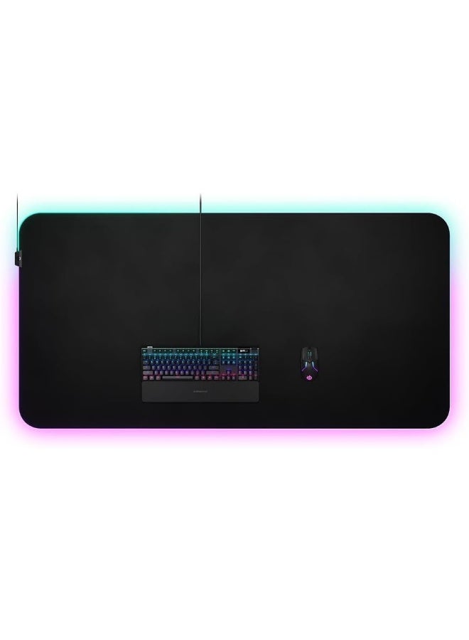 ستيل سيريز وسادة ماوس للألعاب QcK Prism Cloth 5XL ETAIL RGB، تتبع دقيق بكسل، سطح قماش ميكرو منسوج، يوفر، 16.8 مليون لون قابل للتخصيص، متينة، حجم 5XL (1600x800mmx4mm) - Image 4