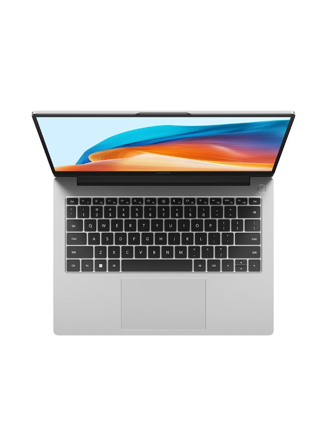هواوي - لابتوب ميت بوك دي 14 2024 بشاشة مقاس 14 بوصة، ومعالج كور i5-12450H، الجيل 12/ذاكرة وصول عشوائي سعة 8 جيجابايت/محرك أقراص اس اس دي سعة 512 جيجابايت/بطاقة رسومات انتل يو اتش دي /نظام تشغيل ويندوز 11 هوم/ الإنجليزية/العربية فضي - Image 1