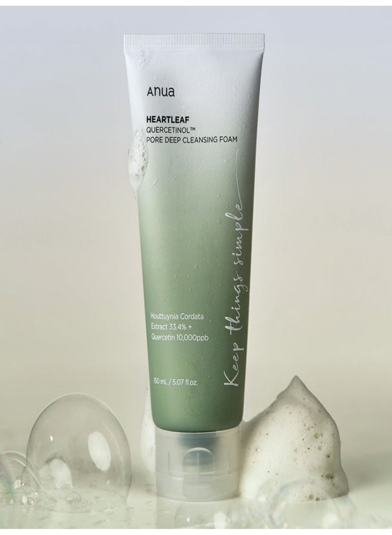 Anua - Skincare Refresh Pack - Quercetinol Pore Deep Cleansing Foam 150ml & Green Lemon Vita-C Blemish Serum Mask 25ml | Deep Pore Cleansing, Brightening, and Blemish Control 175ml - Image 1