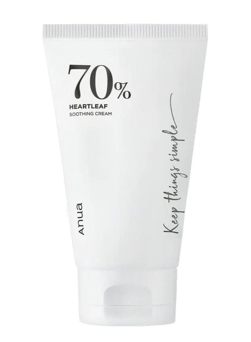 Anua Heartleaf 70% Soothing Cream - Dermatologist-Tested Moisturizer With Natural Heartleaf Extract - Lightweight And Calming Formula For All Skin types - Intense Hydration And Redness Relief 100ml  - Image 1