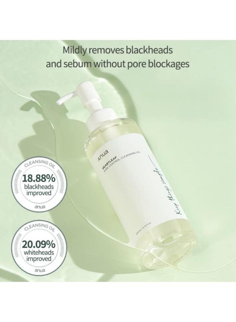 Anua - Heartleaf Pore Control Cleansing Oil & Deep Cleansing Foam Korean Facial Cleansers, Daily Makeup Blackheads Removal ( 200 ml / 150 ml ) 350ml - Image 1