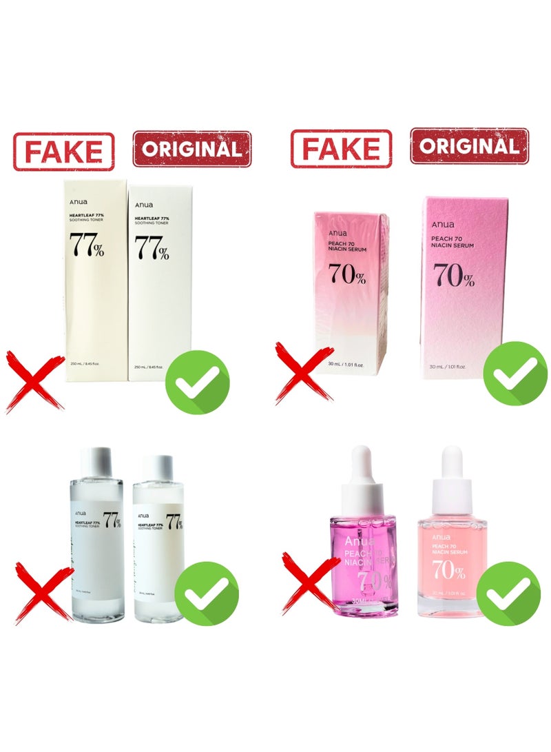 Anua Heartleaf 77% Soothing Toner I pH 5.5 & Niacinamide Serum  - Calming Skin -  Refreshing - Hydrating - Purifying -  Cruelty ( 250 ml / 30 ml ) 280ml  - Image 2
