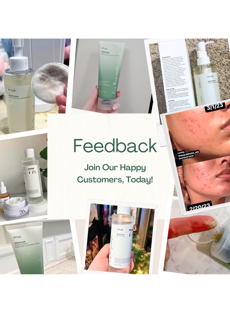 Anua Set - ( Pore Control Cleansing Oil -  Deep Cleansing Foam - 77% Soothing Toner I pH 5.5 & Massage Roller ) Korean Facial Cleansers - Trouble Care - Calming Skin - Refreshing - Hydrating 600ml  - Image 2