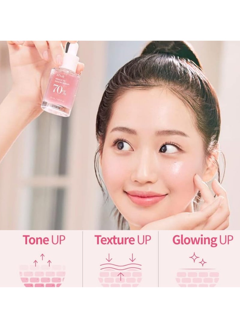 Anua - Peach 70% Niacinamide Serum 30ml / Brightening Hydrating Face Serum Hyperpigmentation Treatment Reducing Melanine Daily Clean Beauty 1.01 fl.oz / 30ml - Image 1
