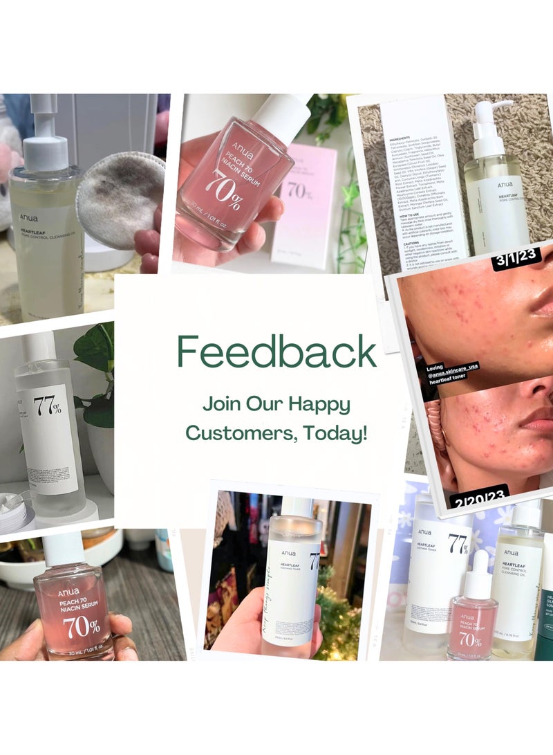 Anua Heartleaf Pore Control Cleansing Oil - Deep Cleansing Foam & 70% Niacinamide Serum - Brightening Hydrating Serum reducing melanine - Korean Facial Cleansers 380ml  - Image 2