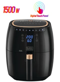 Digital 7-in-1 Multifunction Air Fryer 1500W 8.6L/1.4Kg Capacity With Rapid Hot Air Circulation For Frying, Grilling, Broiling, Roasting, and Baking 5.5 L 1500 W AF5539-B5 Black