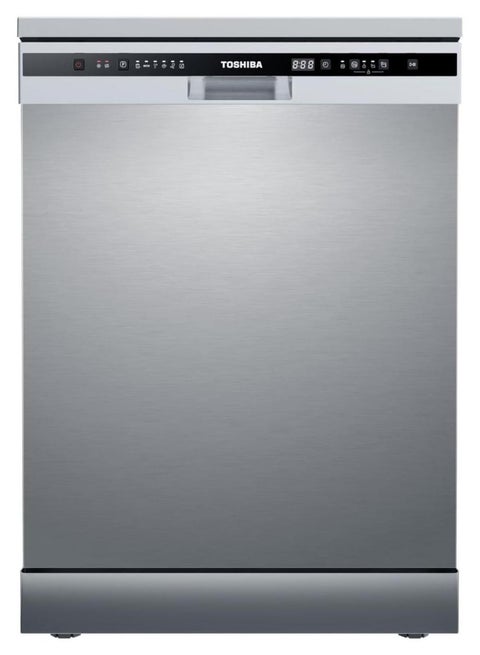 Toshiba Dishwasher, Eg Silver/Sts Door 6 Programs Free Standing, Active Open Dry, Noise Level 47 Db(A), Half Load, Led Interior Light Silver 13Place Set - 13 OZ DW-13F8AF(SS)-EG stainless steel