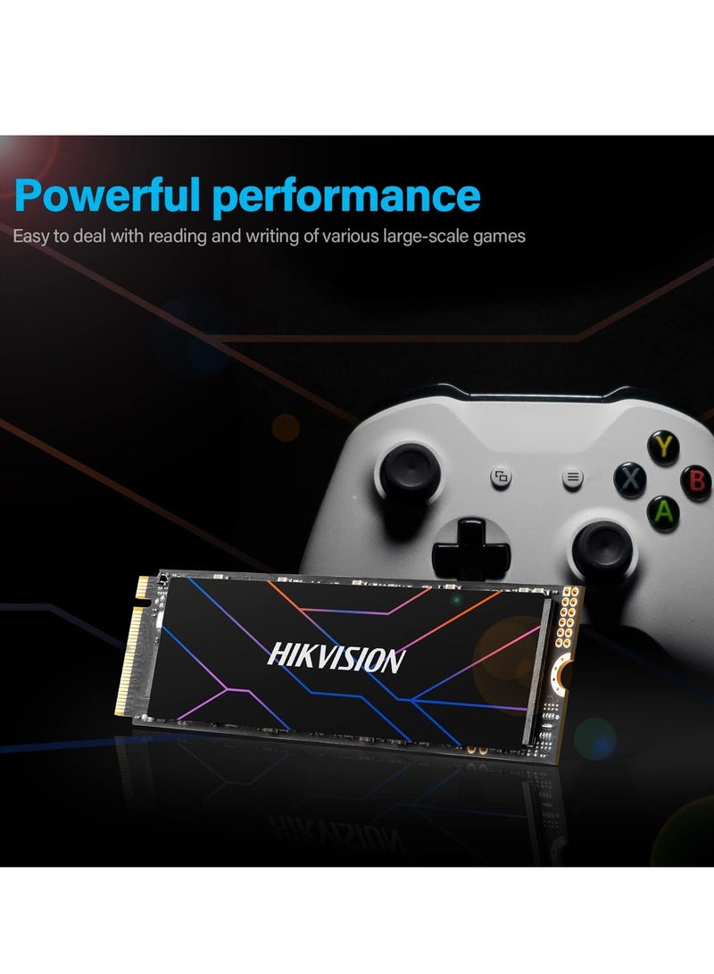HIKVISION - Hikvision 2TB NVMe SSD, PCIe 4.0 NVMe M.2 2280 Internal Solid State Drives, Up to 7450MB/s 3D NAND SSD Internal Gaming SSD for PC Gamer, PS5 (With Heatsink - G4000 2 TB - Image 1